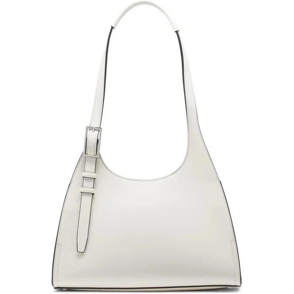 NWT Calvin Klein Quill Medium Shoulder Bag Cherub White Silver Buckle $178 - Picture 2 of 5